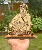 Sikh Wooden Stand Baba Deep Singh Ji Sikh Gurus Home Decor Display Khalsa UU6