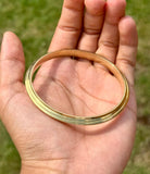 Brass Kara Gold Look Sikh Khalsa Kada Punjabi Bracelet Singh Kaur Unisex Bangle T24R