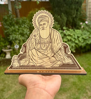 Sikh Wooden Stand Baba Deep Singh Ji Sikh Gurus Home Decor Display Khalsa UU6