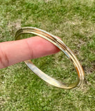 Brass Kara Gold Look Sikh Khalsa Kada Punjabi Bracelet Singh Kaur Unisex Bangle T24R
