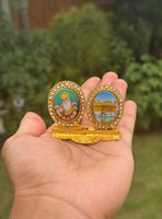 Sikh Dashboard Stand Golden Gems Baba Nanak Ji Harmandir Sahib 2in1 Dual Display Darbar Sahib Amritsar Baba Nanak Ten Gurus Car Stand Luck