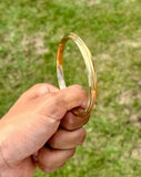 Brass Kara Gold Look Sikh Khalsa Kada Punjabi Bracelet Singh Kaur Unisex Bangle T24R