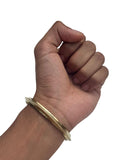 Brass Kara Gold Look Sikh Khalsa Kada Punjabi Bracelet Singh Kaur Unisex Bangle T24R