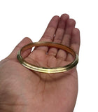 Brass Kara Gold Look Sikh Khalsa Kada Punjabi Bracelet Singh Kaur Unisex Bangle T24R