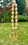 Sikh Khanda Hanger Car Rear Mirror Pendant Gold Plated Mala Singh Kaur ZZZ16 NEW
