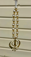 Sikh Khanda Hanger Car Rear Mirror Pendant Gold Plated Mala Singh Kaur ZZZ16 NEW