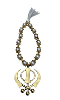 Sikh Khanda Hanger Car Rear Mirror Pendant Gold Plated Mala Singh Kaur ZZZ16 NEW