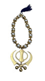 Sikh Khanda Hanger Car Rear Mirror Pendant Gold Plated Mala Singh Kaur ZZZ16 NEW