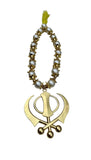 Sikh Khanda Hanger Car Rear Mirror Pendant Gold Plated Mala Singh Kaur ZZZ16 NEW