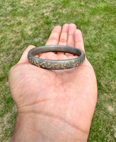 Sikh kara sarbloh floral engraved bangle singh kaur khalsa pure iron kada V32R