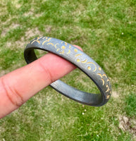 Sikh kara sarbloh floral engraved bangle singh kaur khalsa pure iron kada V32R