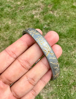 Sikh kara sarbloh floral engraved bangle singh kaur khalsa pure iron kada V31R