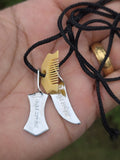 Sikh Hazoor Sahib Sword Khanda Kanga Pendant in black dori Singh kaur Hajur comb QQ locket Sikhism Khalsa Small Siri Sahib Necklace