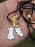 Sikh Hazoor Sahib Sword Khanda Kanga Pendant in black dori Singh kaur Hajur comb QQ locket Sikhism Khalsa Small Siri Sahib Necklace