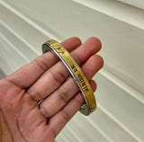 Hindu Steel Brass Kara Jai Mahakaal Mantra Engraved Smooth Flat Kada Bangle B36
