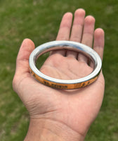 Hindu Steel Brass Kara Jai Mahakaal Mantra Engraved Smooth Flat Kada Bangle B36