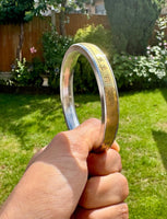 Hindu Steel Brass Kara Om Namah Shivay Mantra Engraved Smooth Flat Kada Bangle B