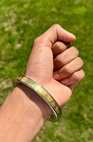 Hindu Steel Brass Kara Om Namah Shivay Mantra Engraved Smooth Flat Kada Bangle B