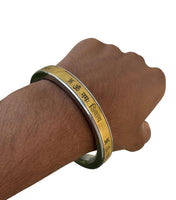 Hindu Steel Brass Kara Om Namah Shivay Mantra Engraved Smooth Flat Kada Bangle B