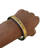 Hindu Steel Brass Kara Om Namah Shivay Mantra Engraved Smooth Flat Kada Bangle B