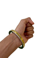 Hindu Steel Brass Kara Jai Mahakaal Mantra Engraved Smooth Flat Kada Bangle B36