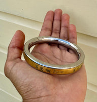 Hindu Steel Brass Kara Om Namah Shivay Mantra Engraved Smooth Flat Kada Bangle B