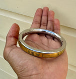 Hindu Steel Brass Kara Om Namah Shivay Mantra Engraved Smooth Flat Kada Bangle B