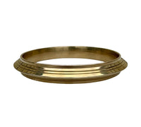 Sikh Brass Kara Collar Edged Lines Singh Kada 22ct Gold Look Bangle B31 NEW