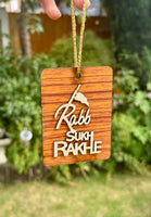 Sikh Car Hanger Wooden Rabb Sukh Rakhe Car Rearmirror Pendant Singh Punjabi RRRG