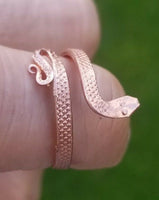 Sadhguru Copper Snake Ring Handmade Cobra Fashion Adjustable Boho Hindu Ring i51