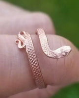 Sadhguru Copper Snake Ring Handmade Cobra Fashion Adjustable Boho Hindu Ring i51