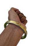 Hindu Kara Har Har Mahadev Mantra Engraved Kada Brass & Stainless Steel Bangle B35