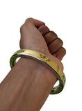 Hindu Steel Brass Kara Har Har Mahadev Mantra Engraved Religious Kada Bangle B35