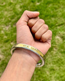 Hindu Kara Har Har Mahadev Mantra Engraved Kada Brass & Stainless Steel Bangle B35