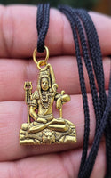 Gold or Silver colour Shivji Shiv Pendant Stainless Steel Hindu black dori Q35