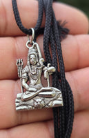 Gold or Silver colour Shivji Shiv Pendant Stainless Steel Hindu black dori Q35