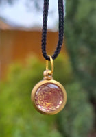 Hindu Sri Yantra Brass Pendant Om Evil Eye Protection Nazar Shield in black Dori