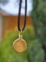 Hindu Sri Yantra Brass Pendant Om Evil Eye Protection Nazar Shield in black Dori