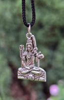Gold or Silver colour Shivji Shiv Pendant Stainless Steel Hindu black dori Q35