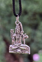 Gold or Silver colour Shivji Shiv Pendant Stainless Steel Hindu black dori Q35