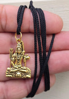 Gold or Silver colour Shivji Shiv Pendant Stainless Steel Hindu black dori Q35