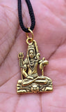Gold or Silver colour Shivji Shiv Pendant Stainless Steel Hindu black dori Q35