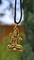 Gold or Silver colour Shivji Shiv Pendant Stainless Steel Hindu black dori Q35