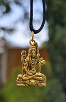 Gold or Silver colour Shivji Shiv Pendant Stainless Steel Hindu black dori Q35