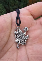 Small Gold or Silver colour Hanuman Ji Pendant Stainless Steel Hindu black dori