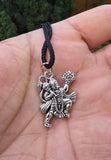Small Gold or Silver colour Hanuman Ji Pendant Stainless Steel Hindu black dori