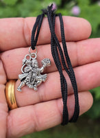 Small Gold or Silver colour Hanuman Ji Pendant Stainless Steel Hindu black dori
