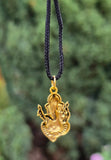Lord Ganesh Pendant Gold or Silver Colour Stainless Steel Nazar Protection UK Q36 Hindu black dori