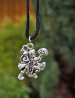 Small Gold or Silver colour Hanuman Ji Pendant Stainless Steel Hindu black dori