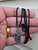 Sri Radha Krishana Pendant Stainless Steel Hindu Evil Eye Protection black Dori